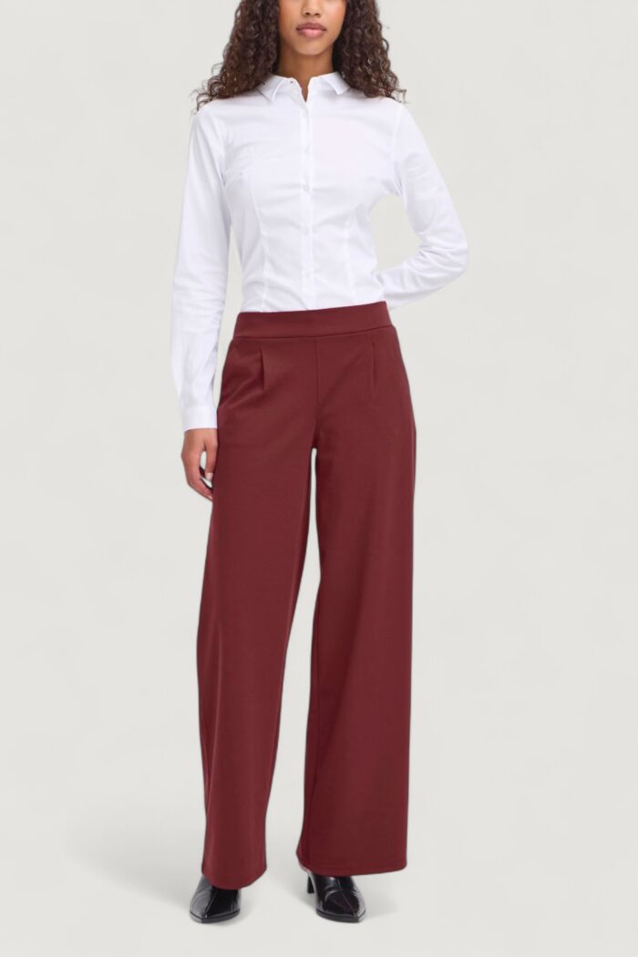 Pantaloni regular ICHI ihkate sus long wide pa2 Bordeaux