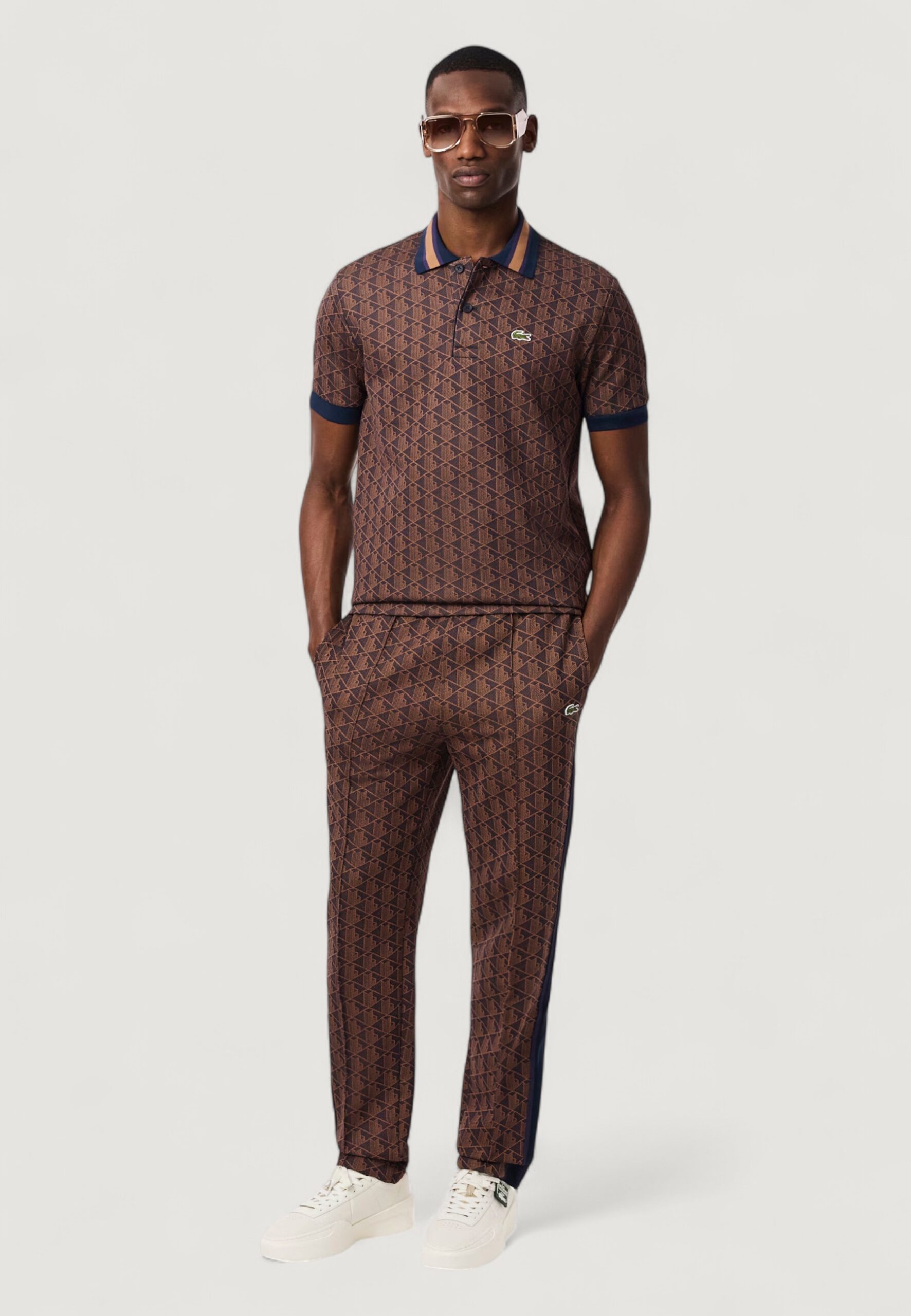 Pantaloni sportivi LACOSTE VIOLA/MARRONE - Foto 3