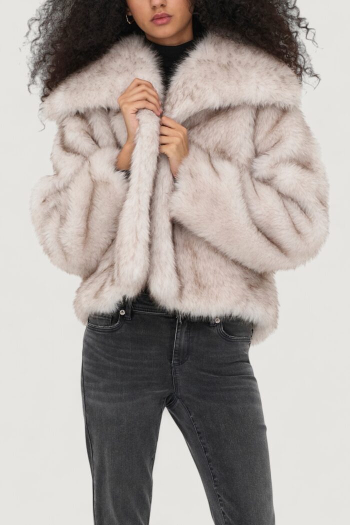 Pelliccia ecologica Only onldawn life faux fur jacket cc otw Grigio – Bianco