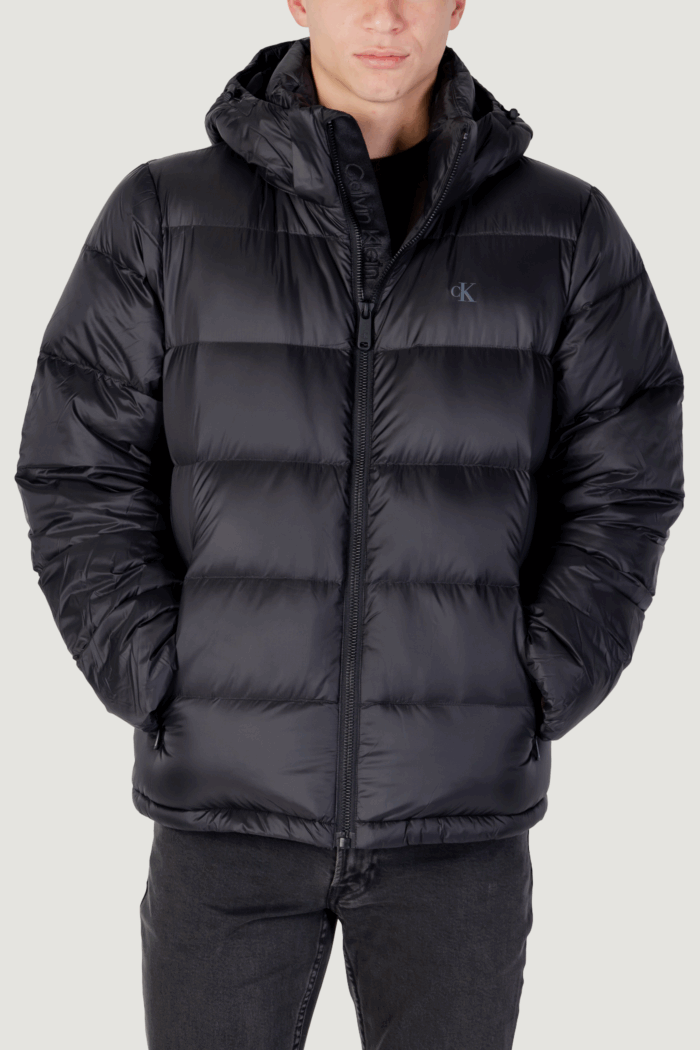 Piumino Calvin Klein Jeans ls nylon zip off hoo Nero