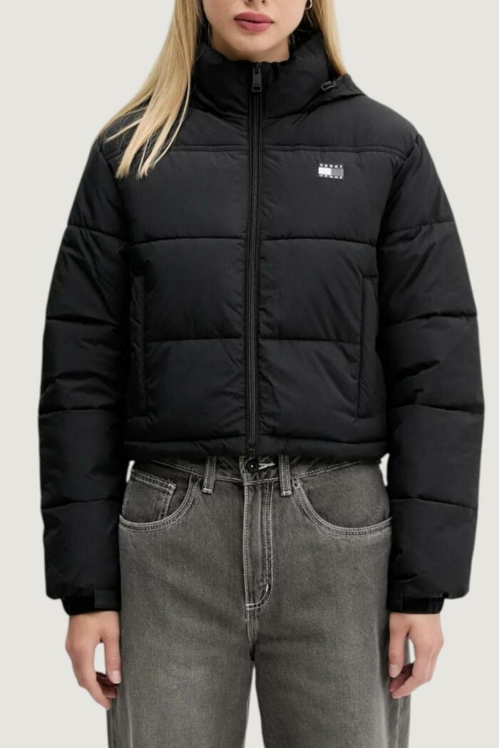 Piumino Tommy Hilfiger Jeans tjw flag back crop e Nero