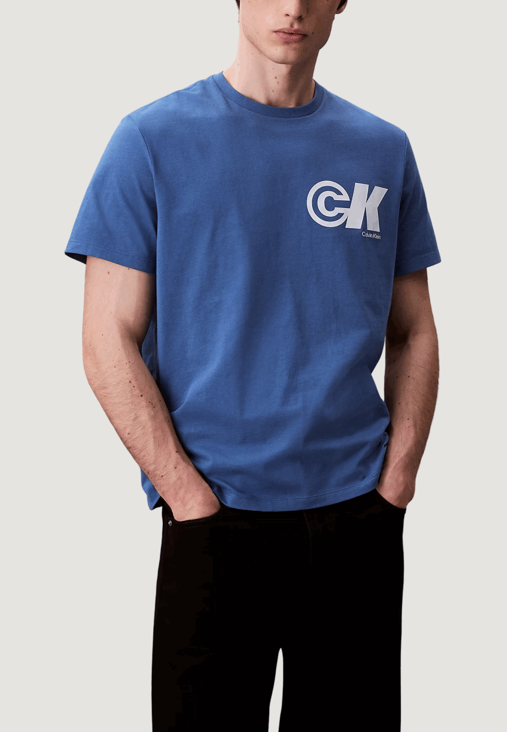 T-shirt Calvin Klein Jeans ss 20s ck sport logo Celeste - Foto 1