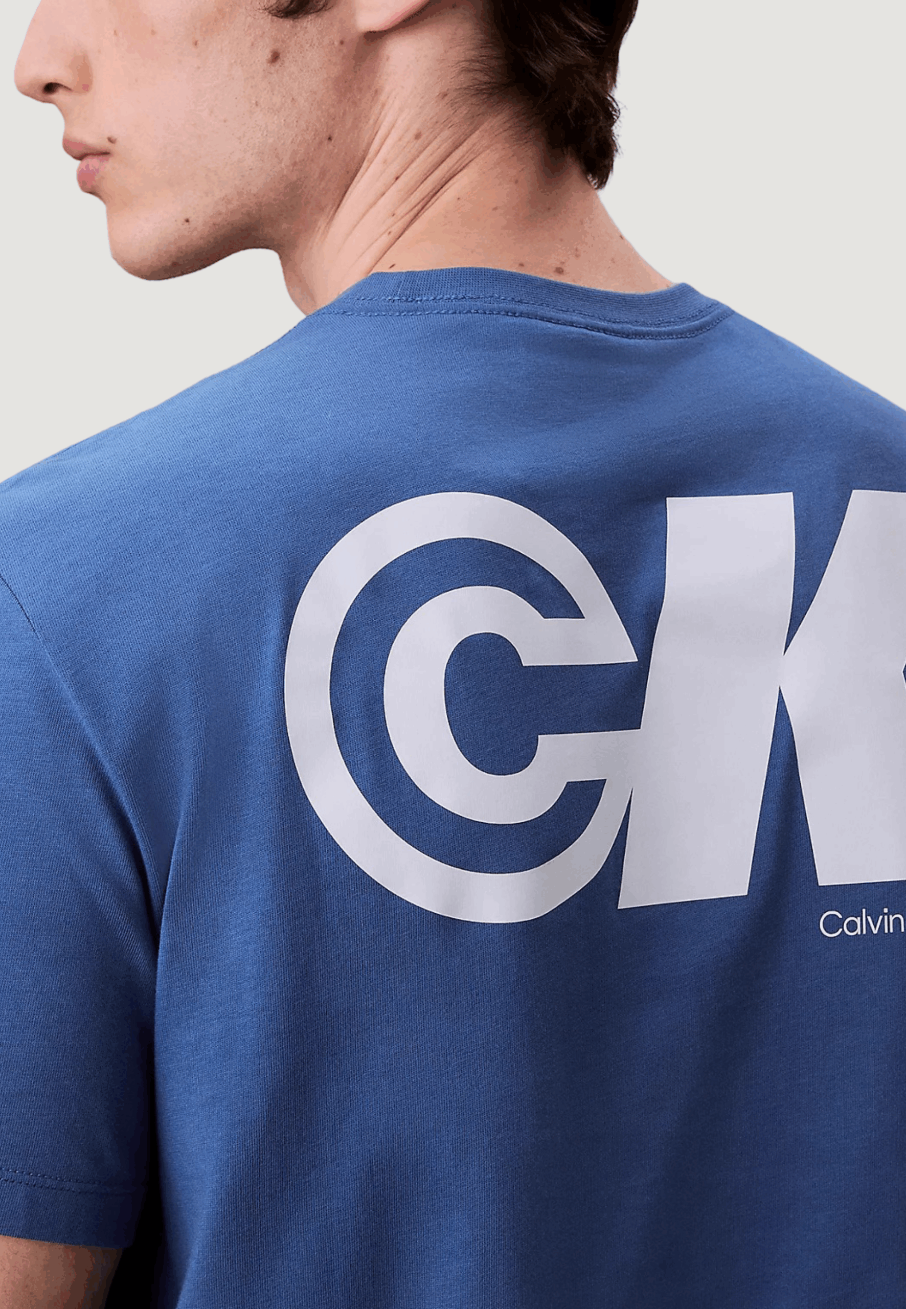 T-shirt Calvin Klein Jeans ss 20s ck sport logo Celeste - Foto 3