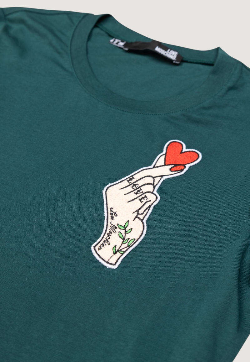 T-shirt Love Moschino Petrolio - Foto 3