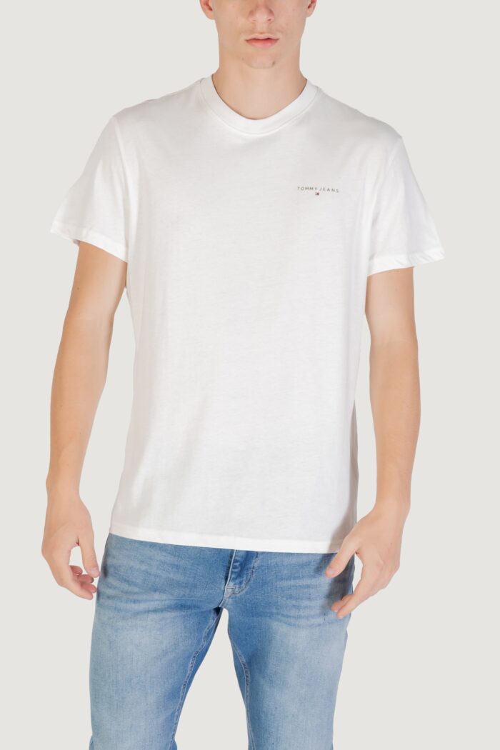 T-shirt Tommy Hilfiger Jeans tjm slim linear ches Panna