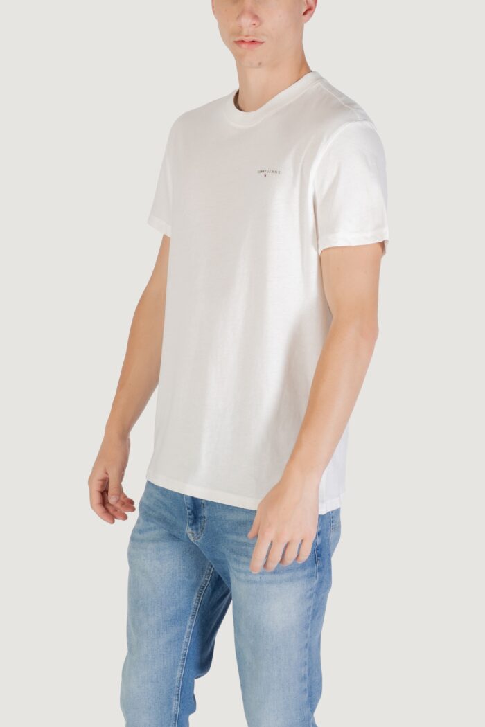 T-shirt Tommy Hilfiger Jeans tjm slim linear ches Panna