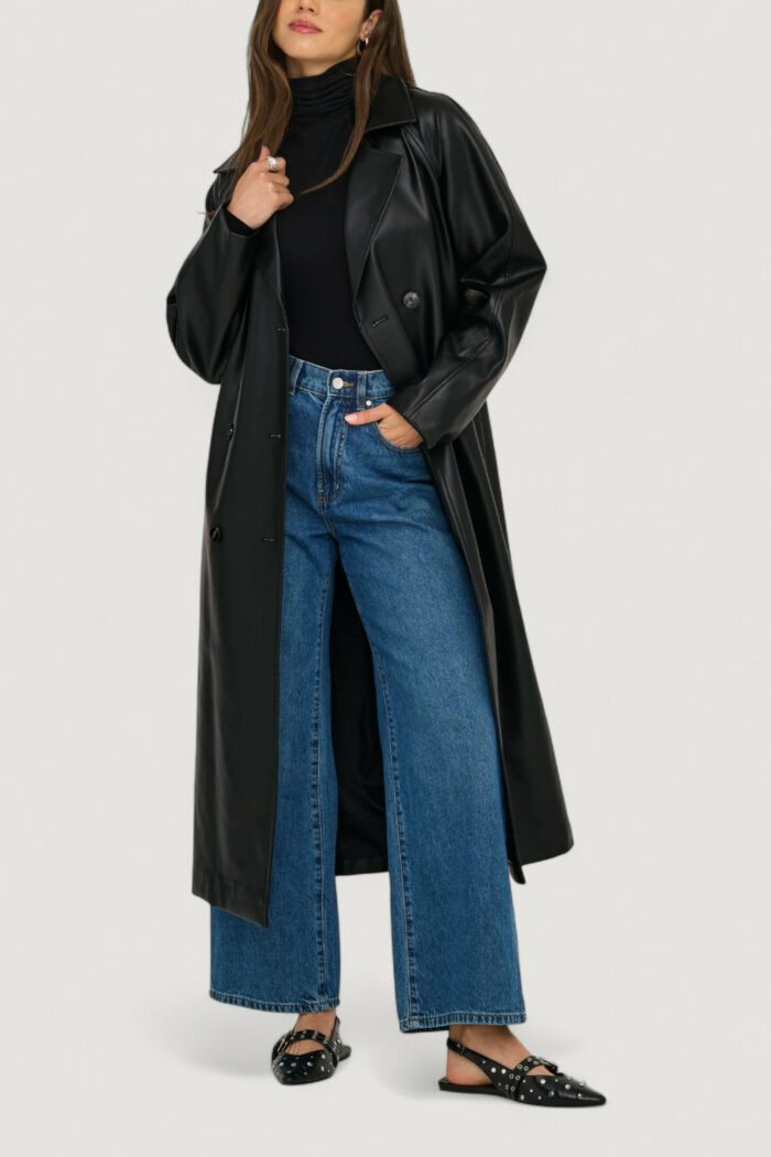 Trench Only onlbina faux leather trenchcoat cc otw Nero