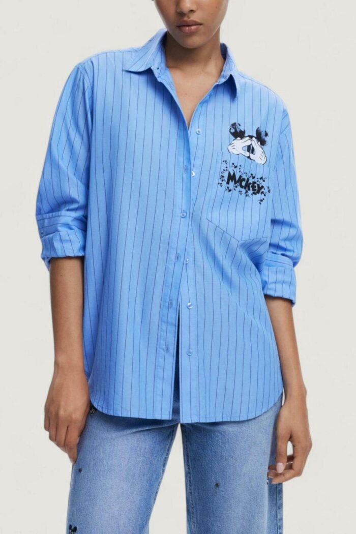 Bluse manica lunga Desigual cam_mickystripes Azzurro
