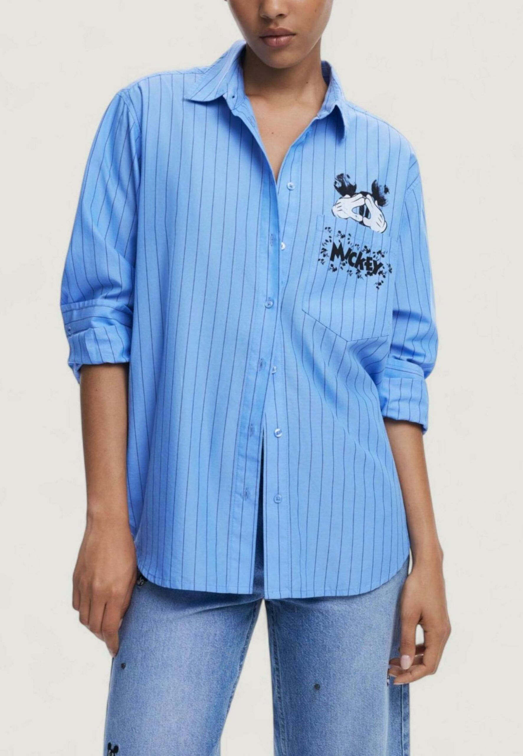 Bluse manica lunga Desigual cam_mickystripes Azzurro - Foto 1