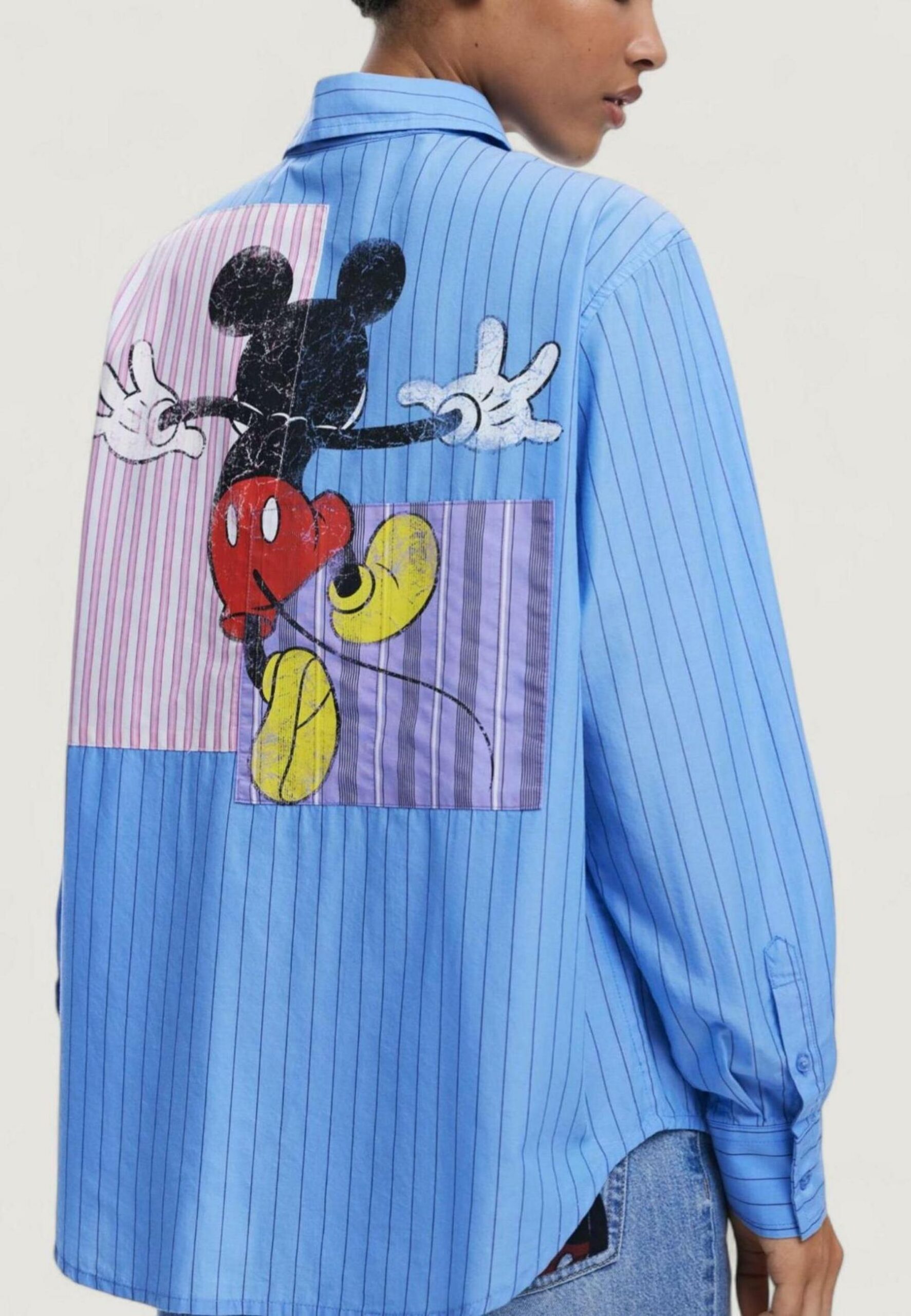 Bluse manica lunga Desigual cam_mickystripes Azzurro - Foto 3