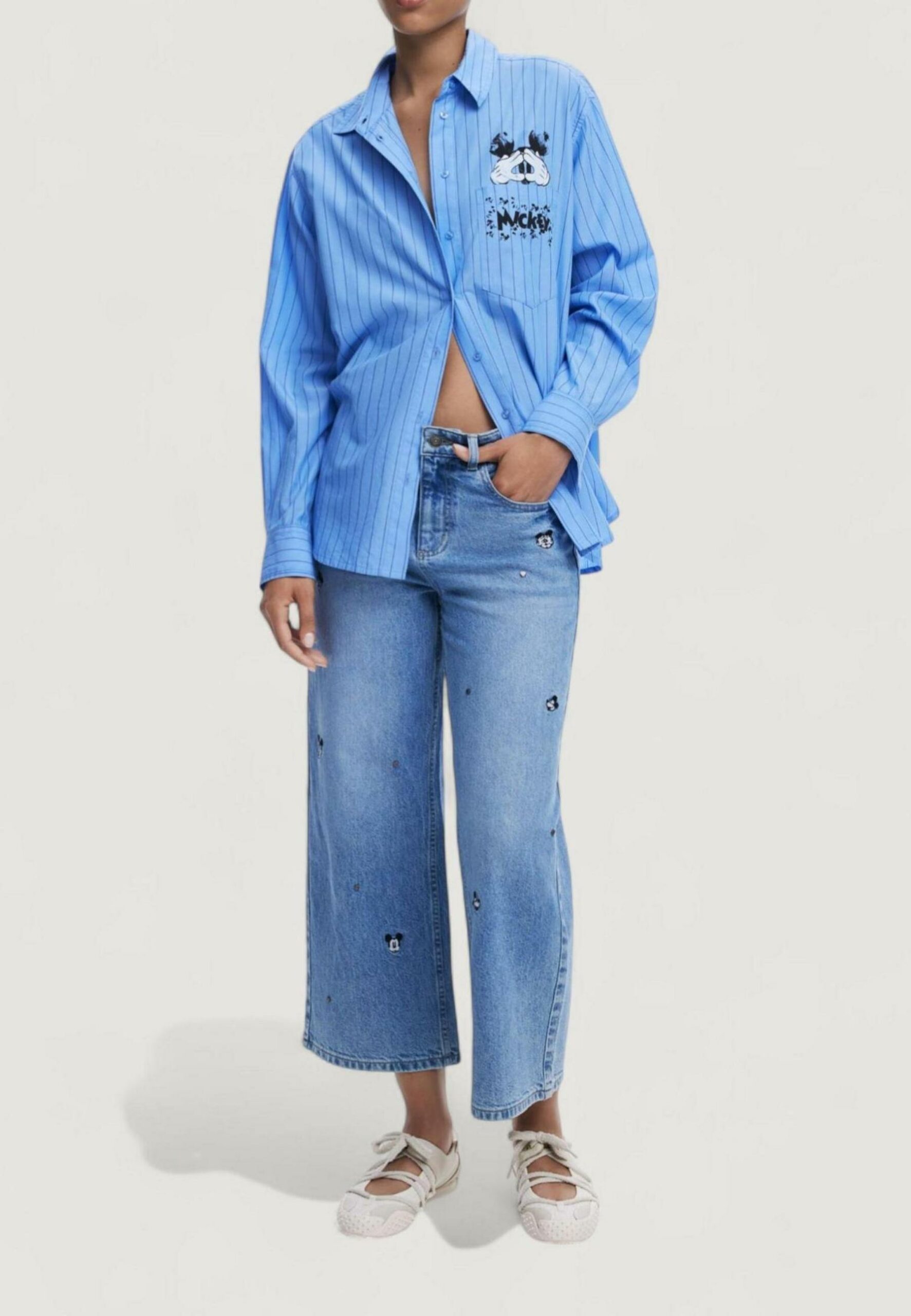 Bluse manica lunga Desigual cam_mickystripes Azzurro - Foto 5