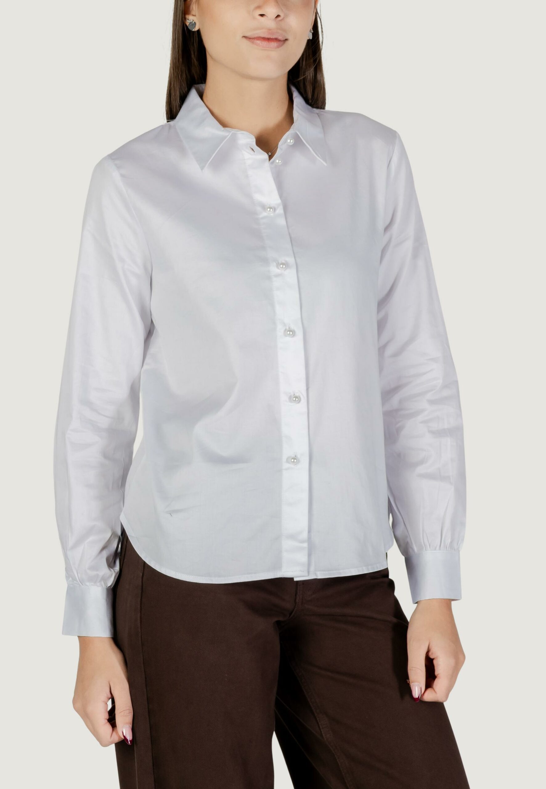 Camicia manica lunga Jacqueline de Yong jdywillow l/s pearl shirt wvn Bianco - Foto 3