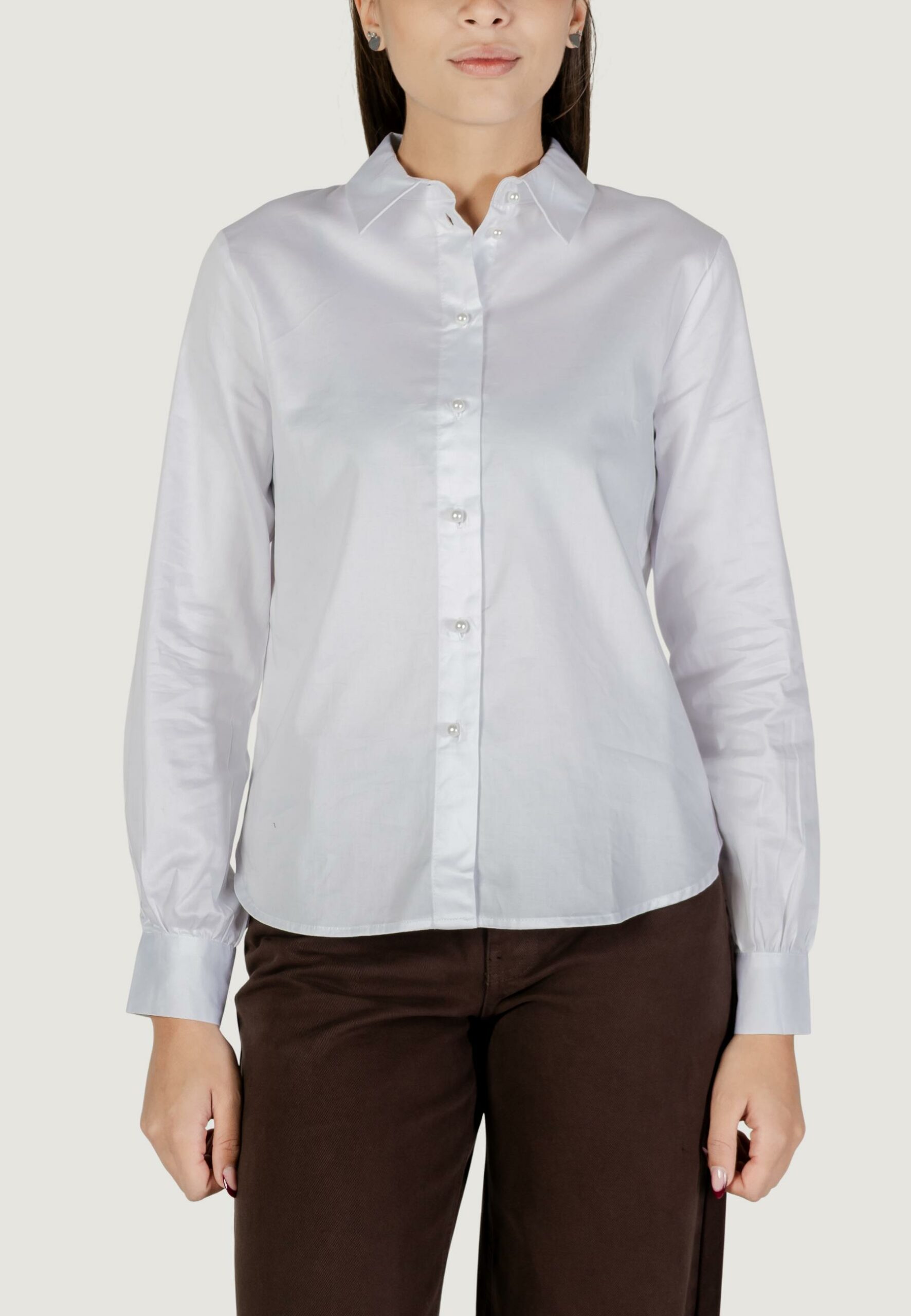 Camicia manica lunga Jacqueline de Yong jdywillow l/s pearl shirt wvn Bianco - Foto 5