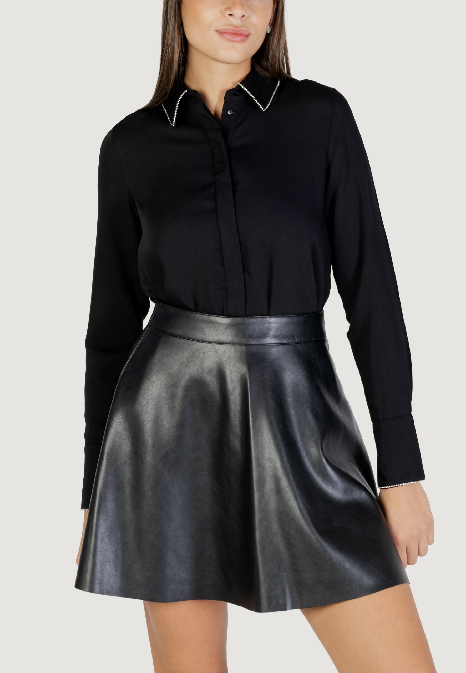 Camicia manica lunga Only onlvinnie ls shirt wvn Nero - Foto 1