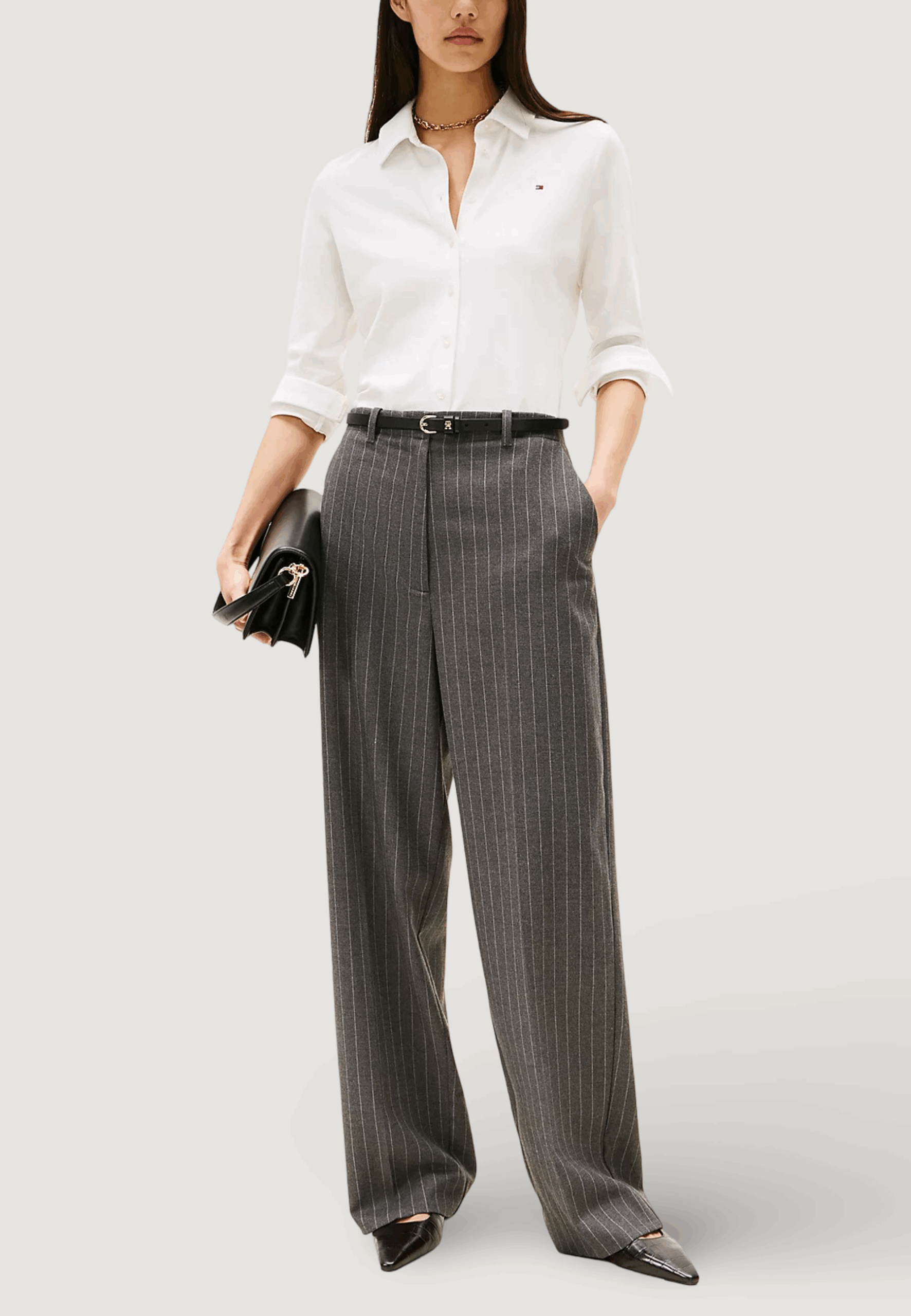 Camicia manica lunga Tommy Hilfiger 1985 slim pique btn Bianco - Foto 4