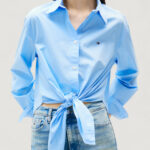 Camicia manica lunga Tommy Hilfiger Jeans tjw ls tie front shi Blu Chiaro - Foto 1