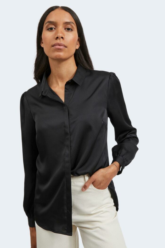 Camicia manica lunga Vila Clothes noos – viellette satin l/s shirt/su – noos Nero