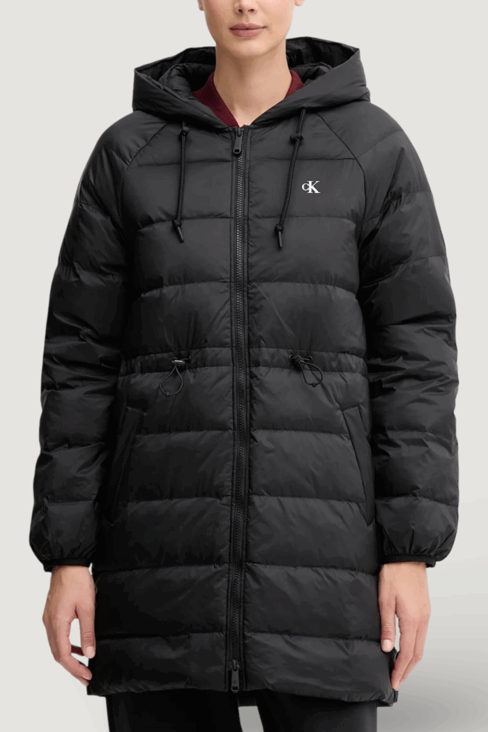 Cappotto Calvin Klein Jeans lightweight logo mid Nero
