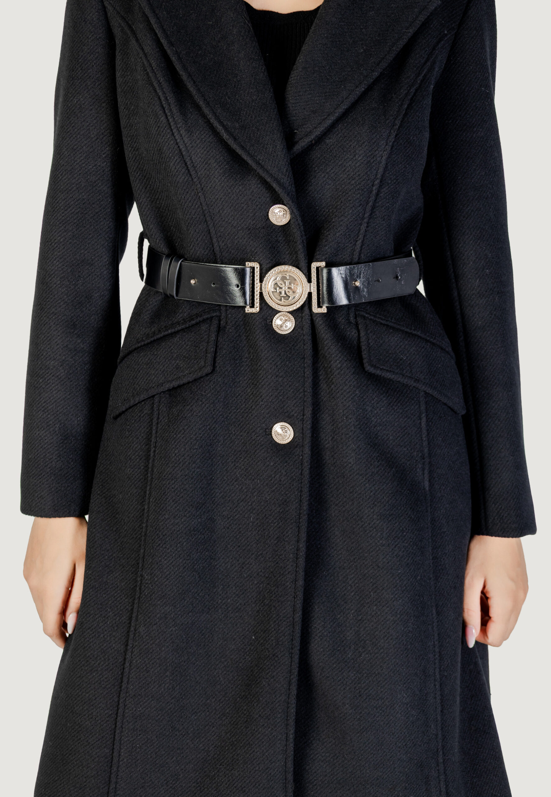 Cappotto Guess new patrice belted coat Nero - Foto 2