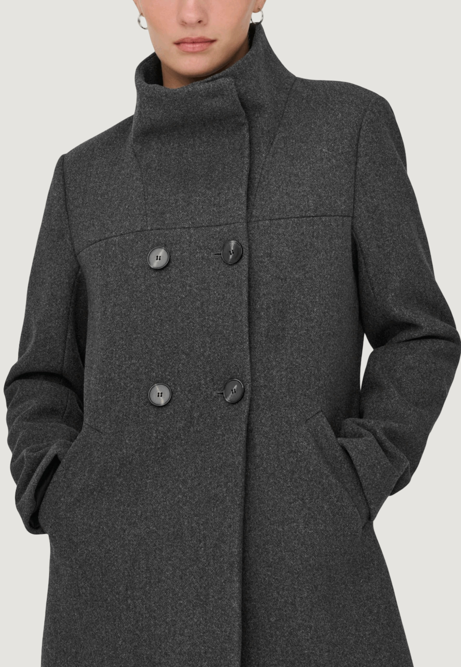 Cappotto Only onlblake life db coat bf otw Grigio Scuro - Foto 3