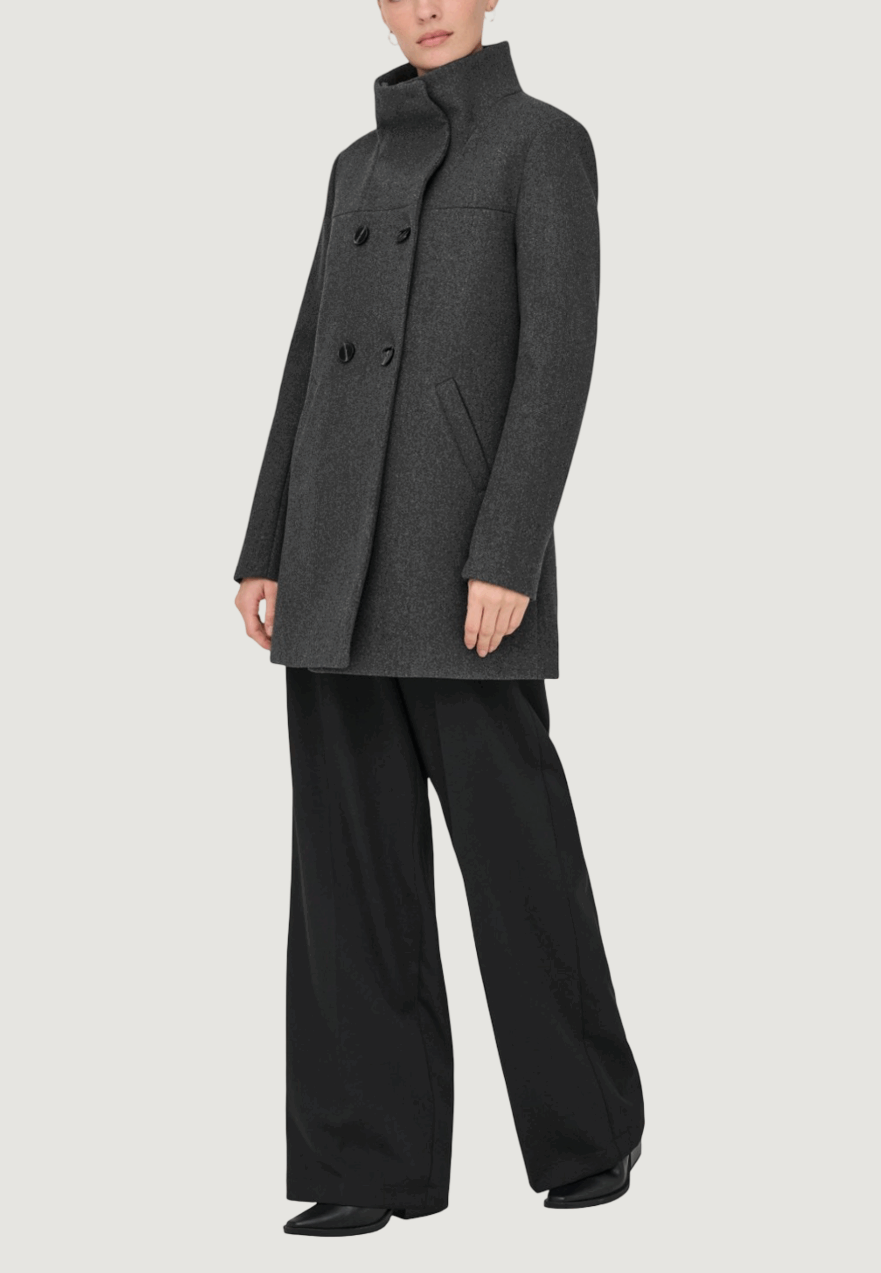 Cappotto Only onlblake life db coat bf otw Grigio Scuro - Foto 4