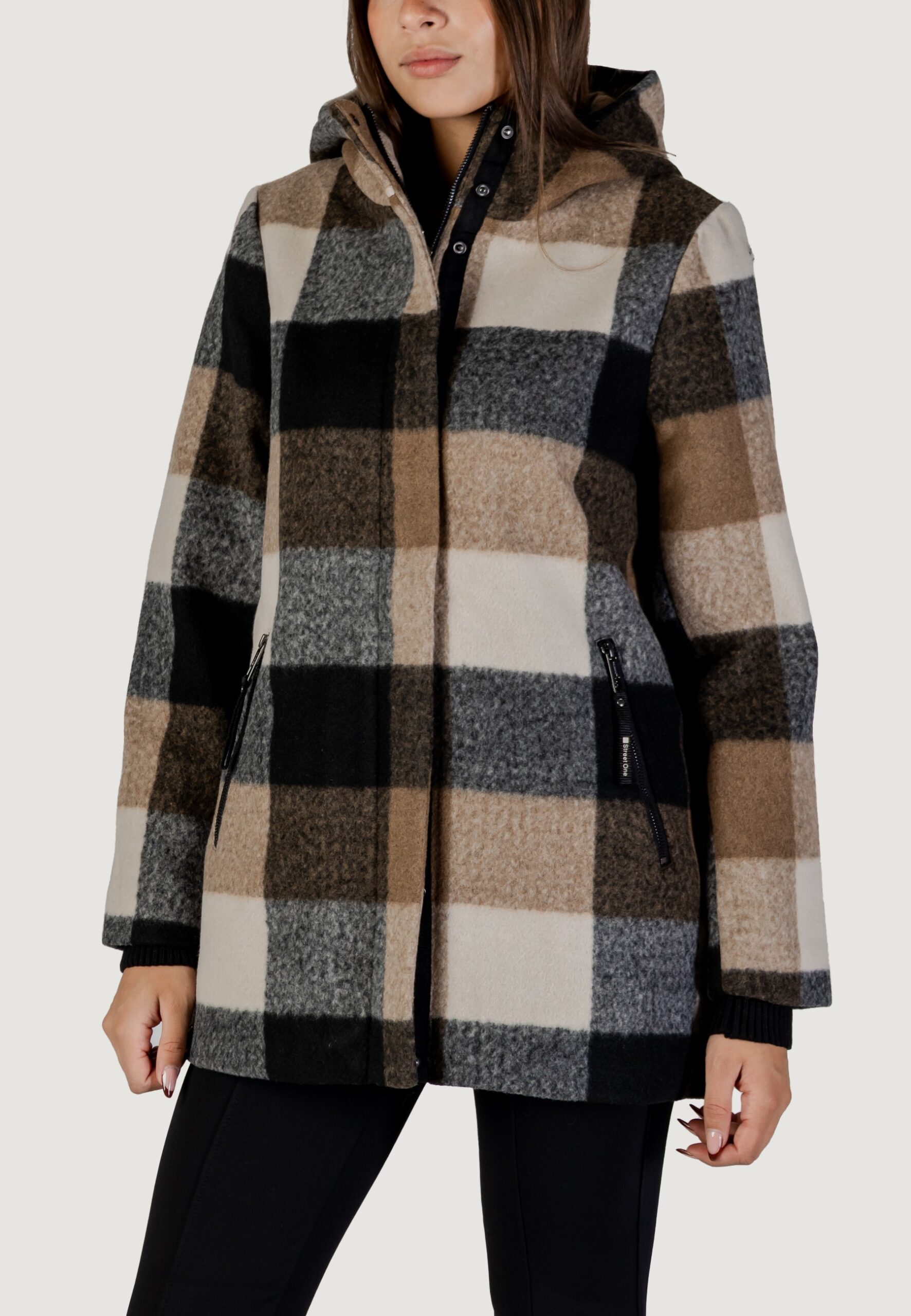 Cappotto Street One check coat w Nero - Foto 3