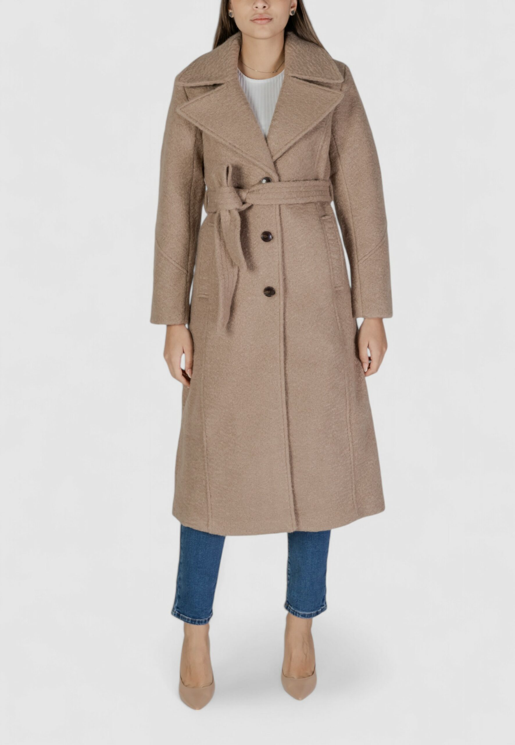 Cappotto Vila Clothes vijonno l/s coat Beige - Foto 1