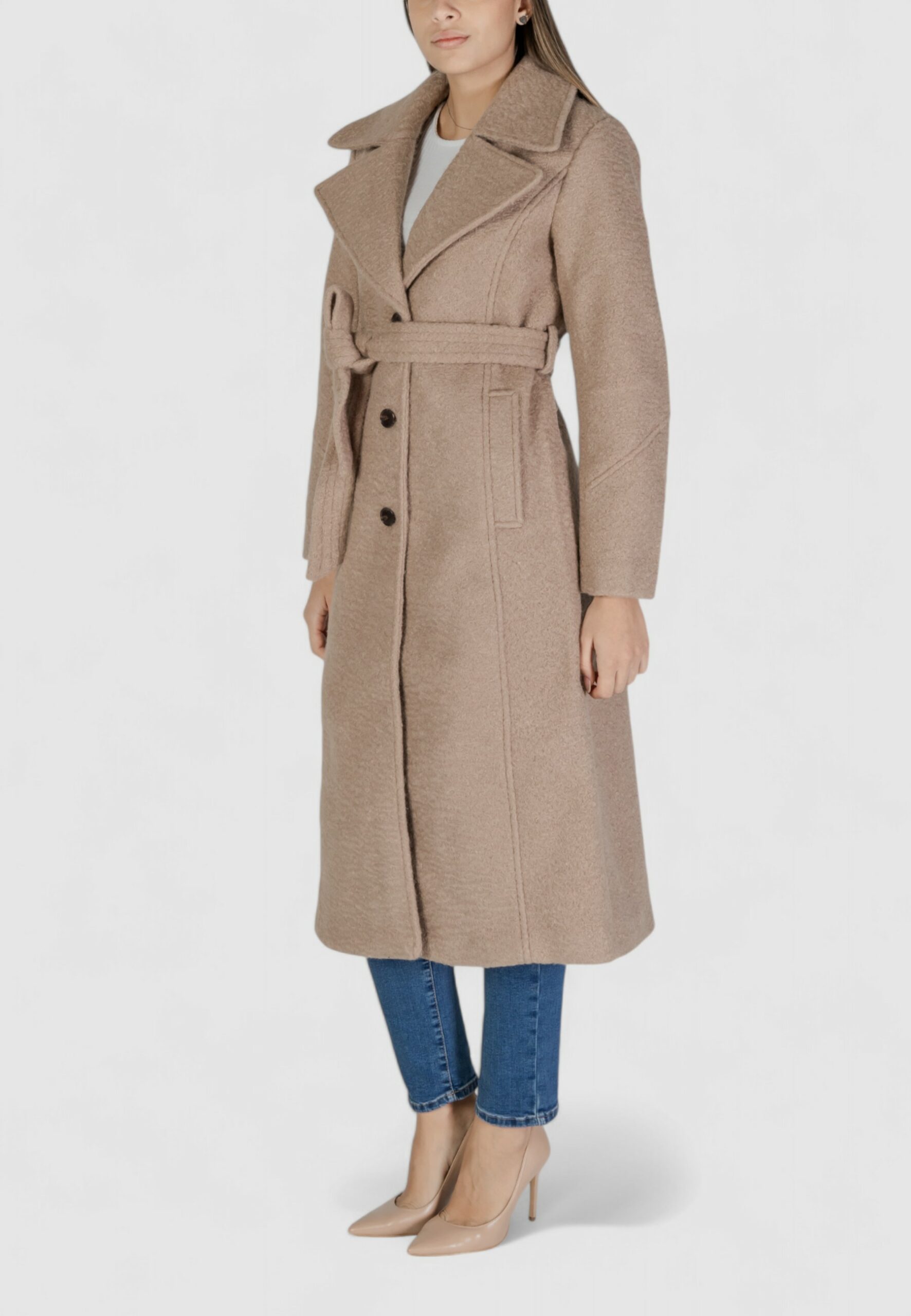 Cappotto Vila Clothes vijonno l/s coat Beige - Foto 2