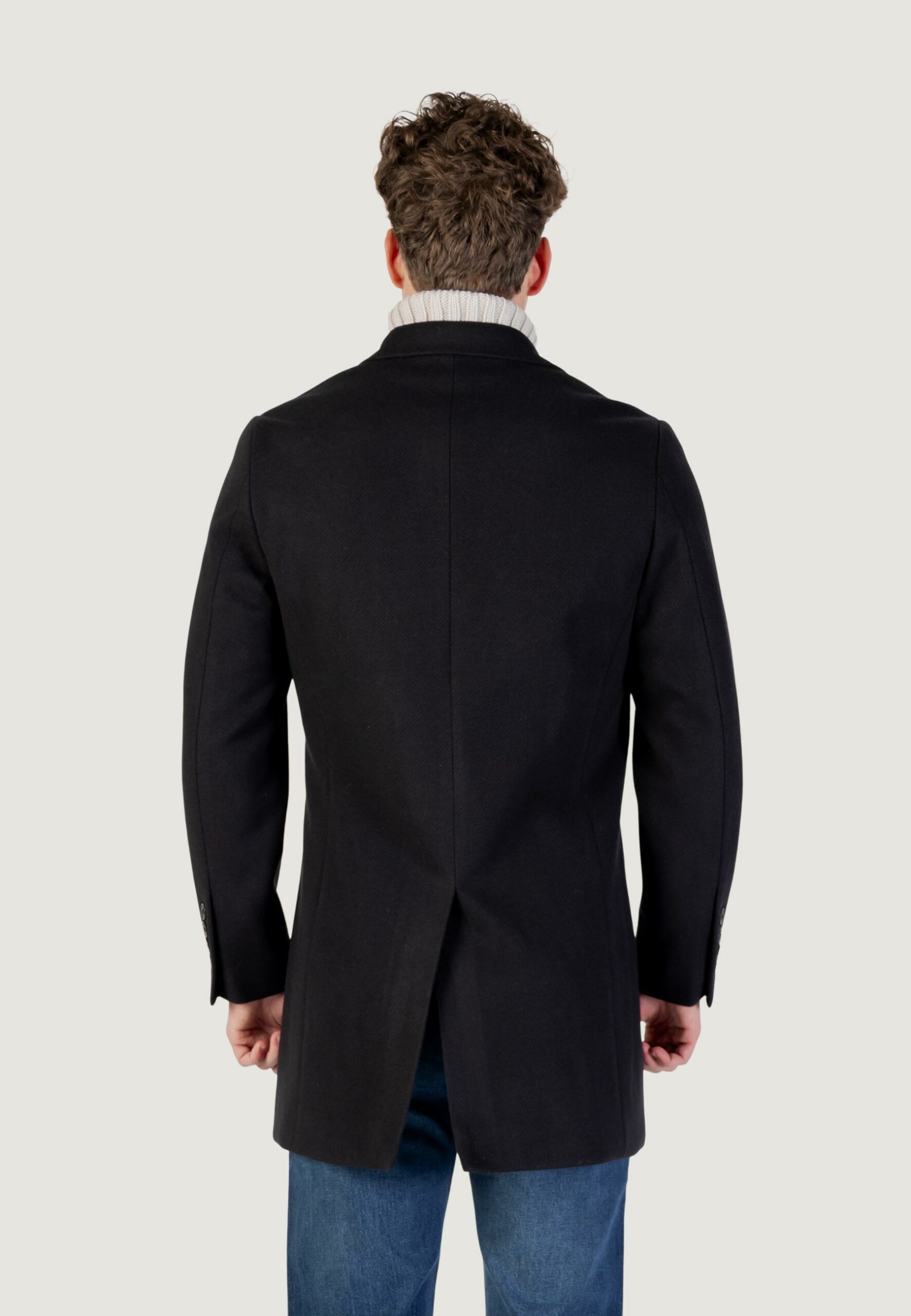 Cappotto Gianni Lupo monopetto Nero - Foto 5