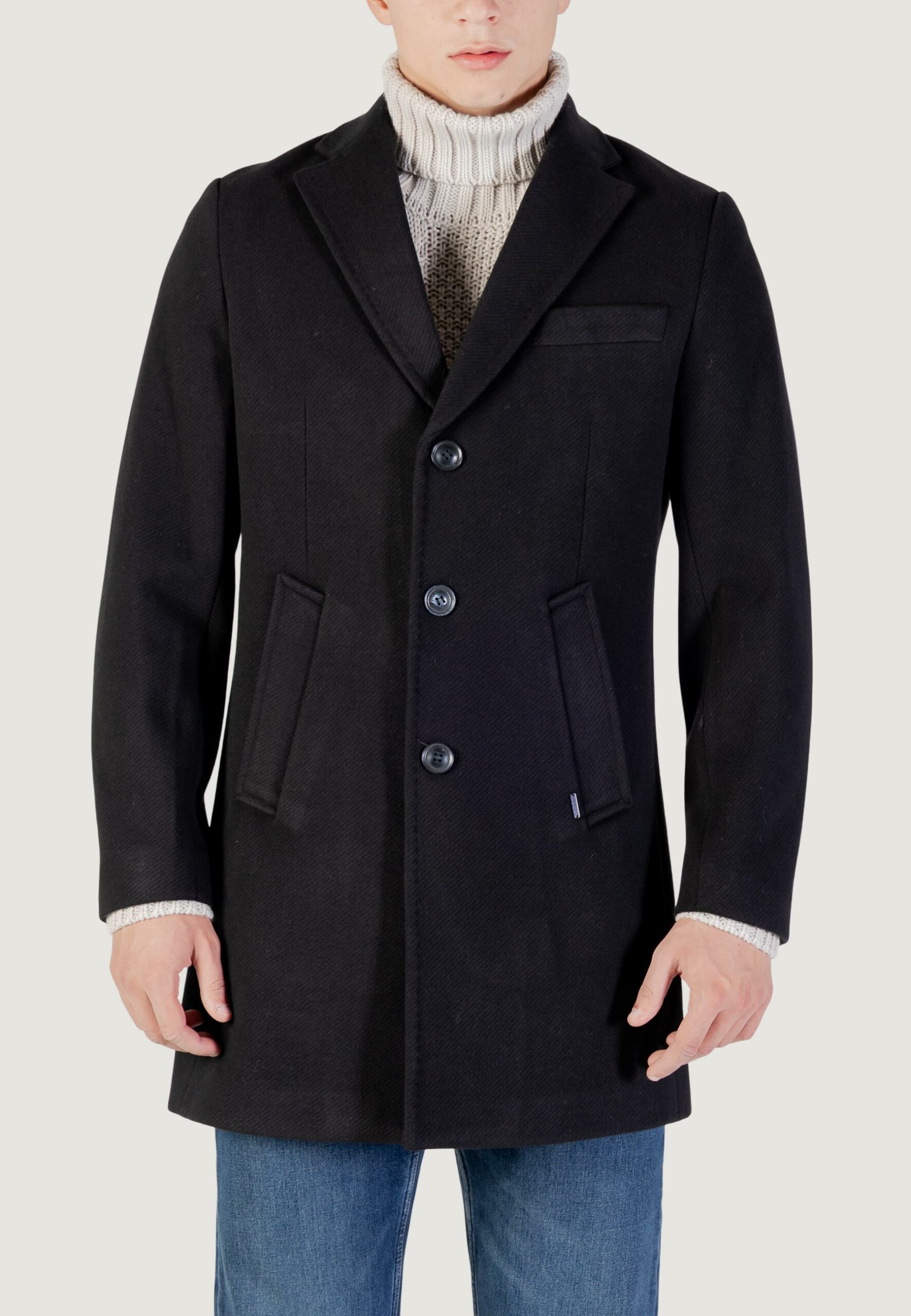 Cappotto Gianni Lupo monopetto Nero - Foto 2