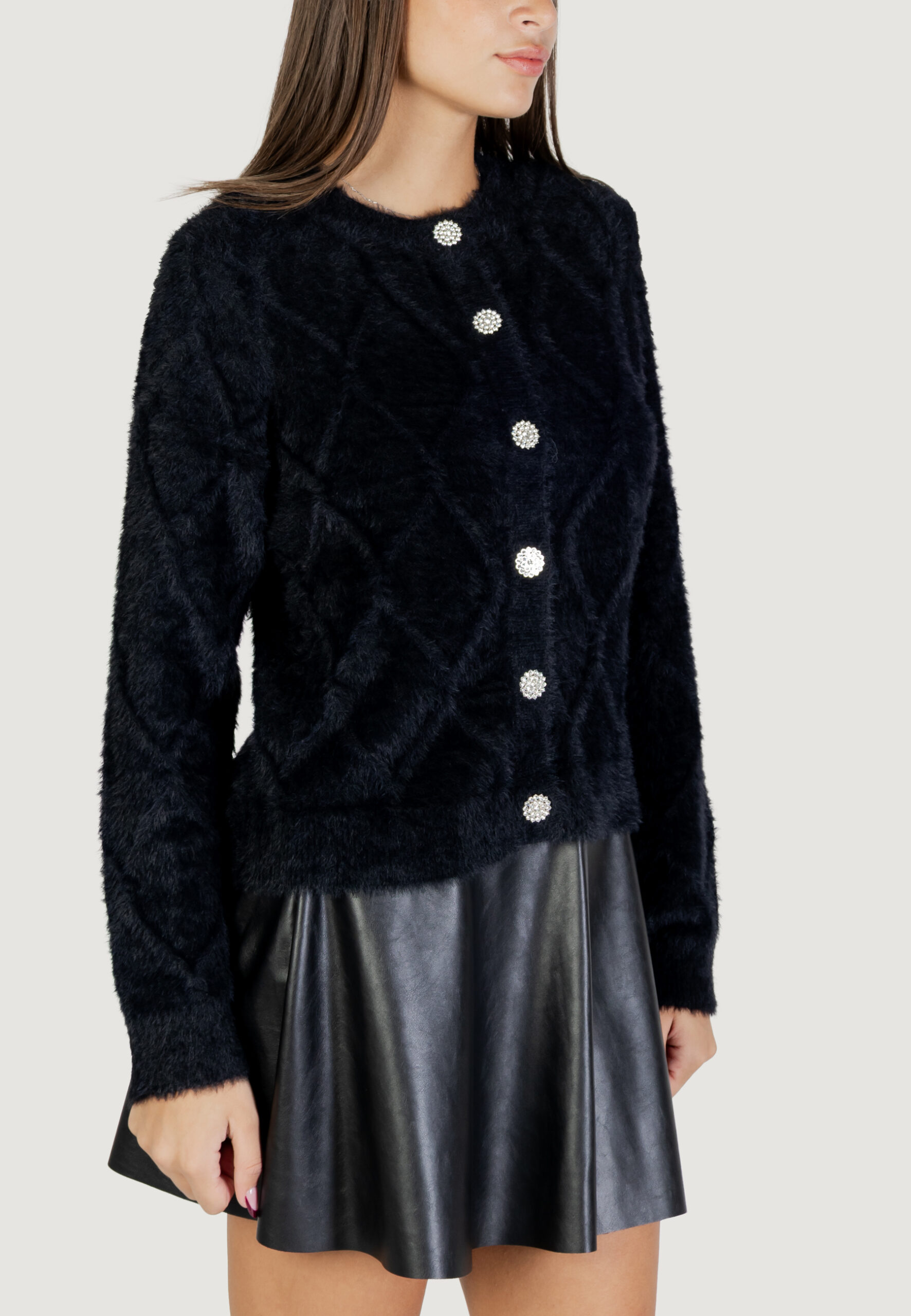 Cardigan Jacqueline de Yong jdyjayla l/s o-neck cardigan knt Nero - Foto 3