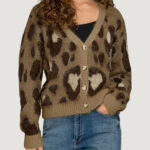 Cardigan Only onledelie life ls jq cardi v-neck knt Marrone - Foto 1