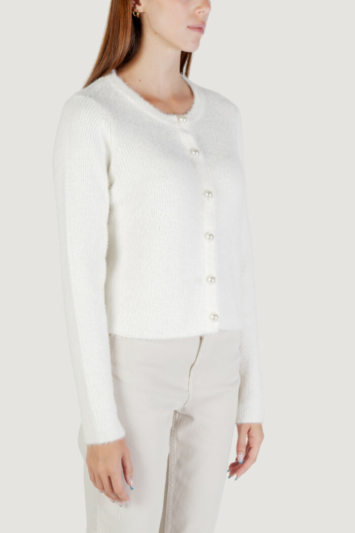 Cardigan Only onlpetra ls pearl o-neck cardi cc knt Panna