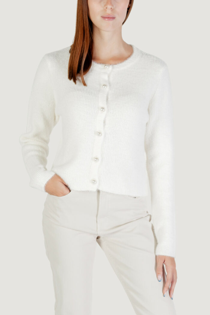 Cardigan Only onlpetra ls pearl o-neck cardi cc knt Panna