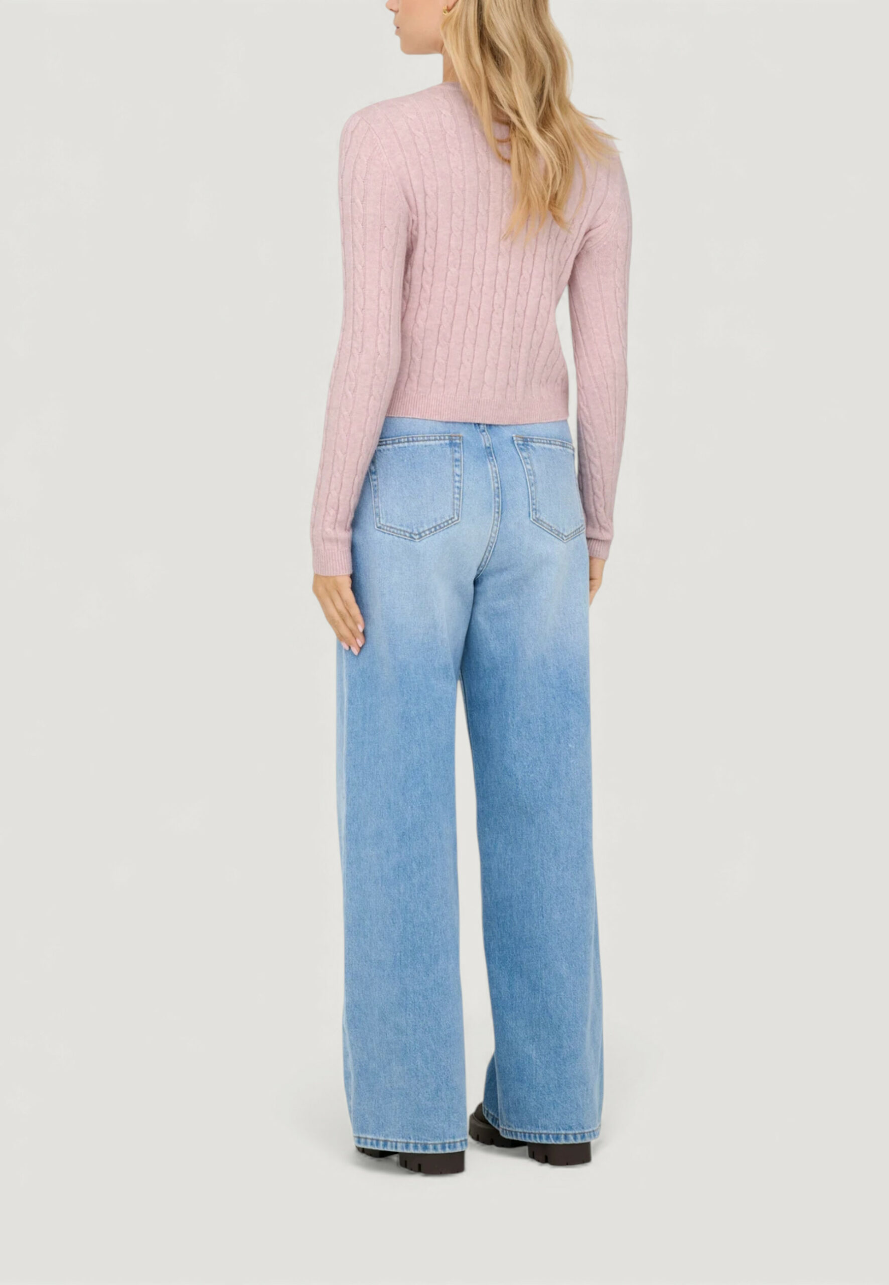 Cardigan Only onlkatia ls cable button cardigan cc knt Rosa - Foto 3