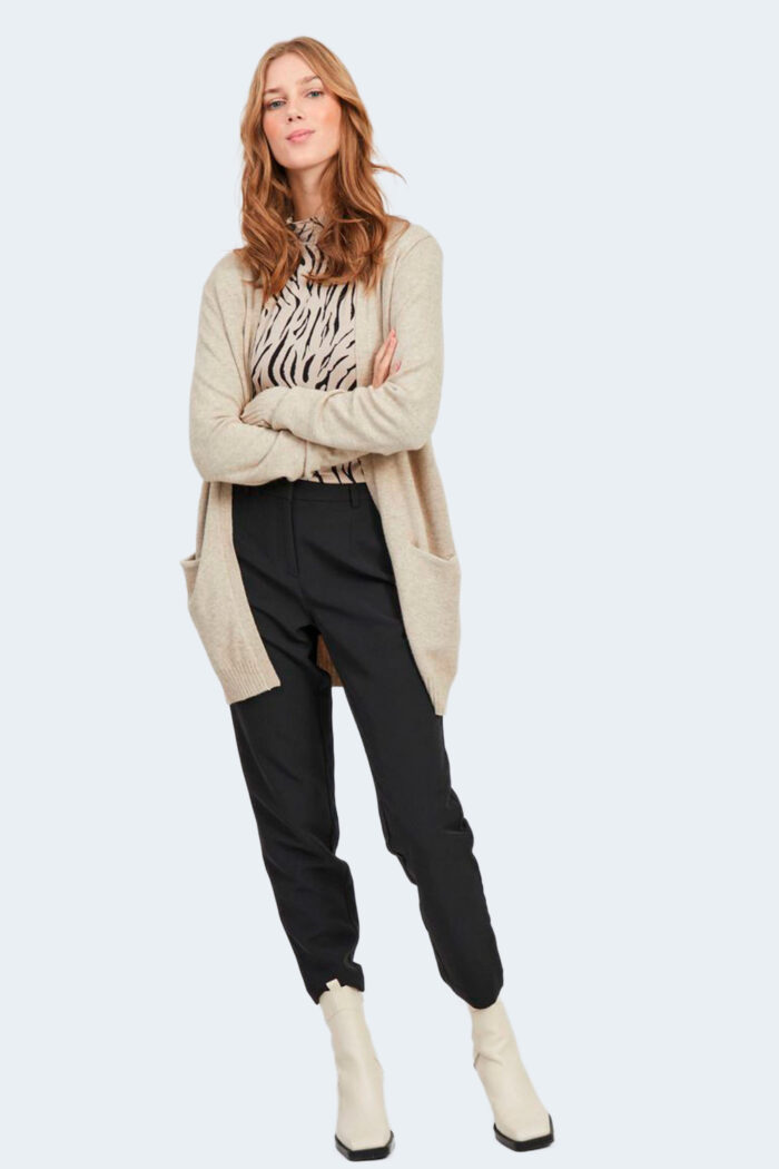 Cardigan Vila Clothes viril open l/s knit – noos Beige