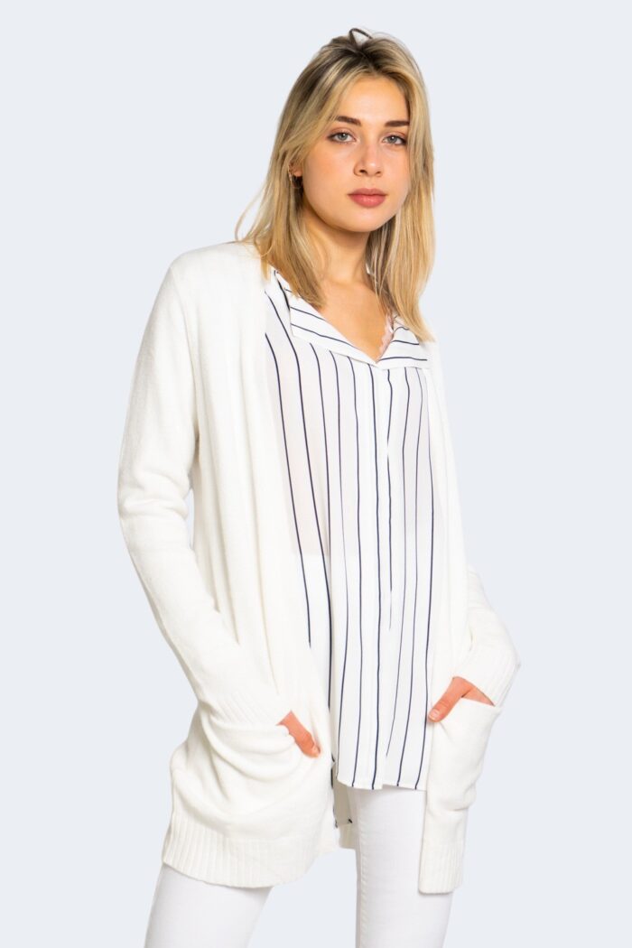 Cardigan Vila Clothes viril open l/s knit – noos Bianco