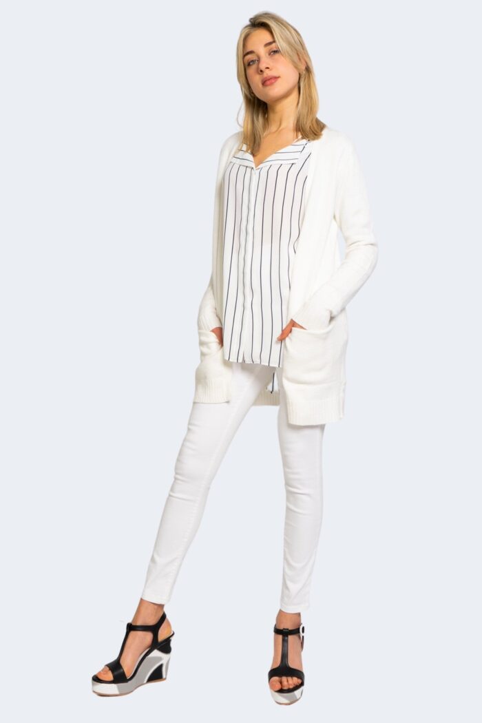Cardigan Vila Clothes viril open l/s knit – noos Bianco