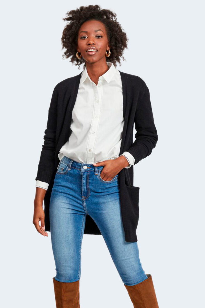 Cardigan Vila Clothes viril open l/s knit – noos Nero