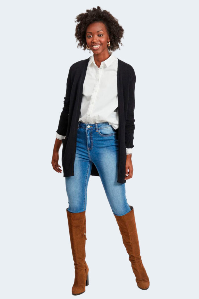 Cardigan Vila Clothes viril open l/s knit – noos Nero