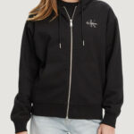 Felpa con cappuccio Calvin Klein Jeans monologo french terr Nero - Foto 1