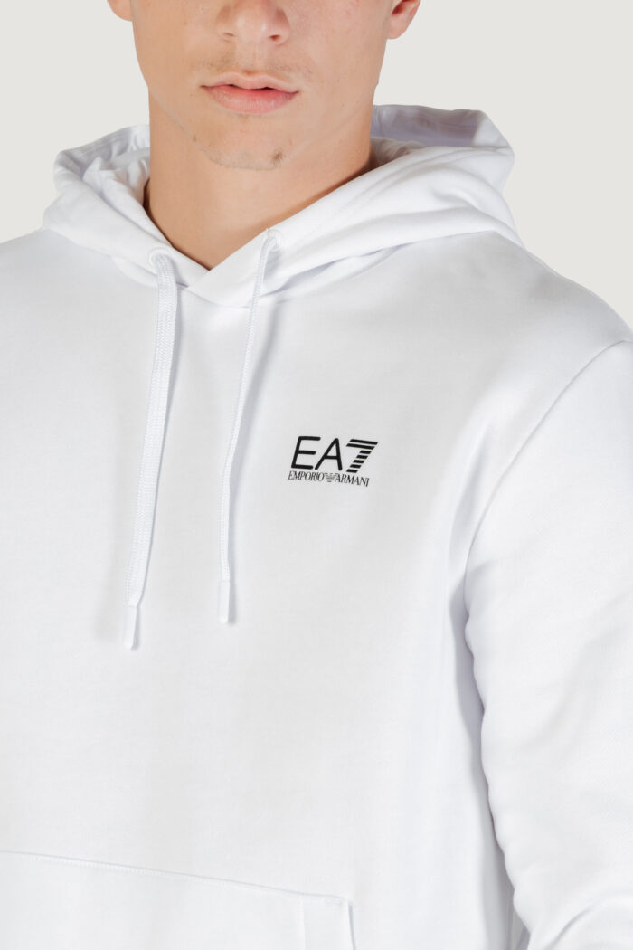 Felpa con cappuccio EA7 Bianco – Nero