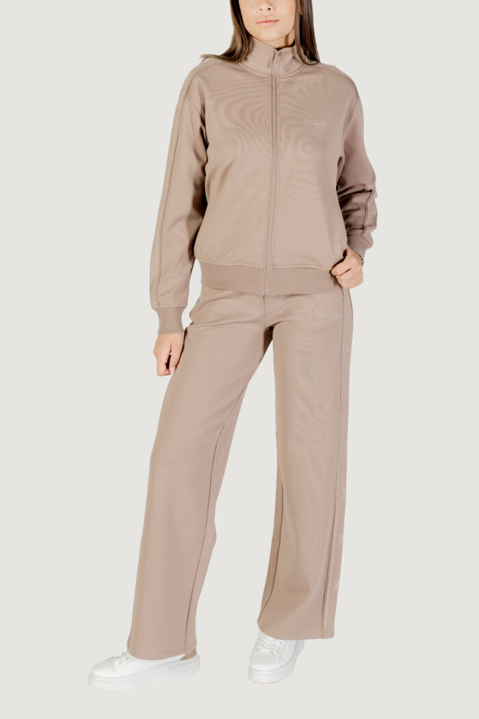 Felpa senza cappuccio Guess Active octavia high neck full-zip swe Taupe