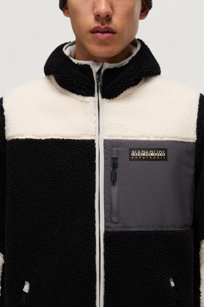 Felpa con cappuccio Napapijri yupik fzh 3 Nero – Beige