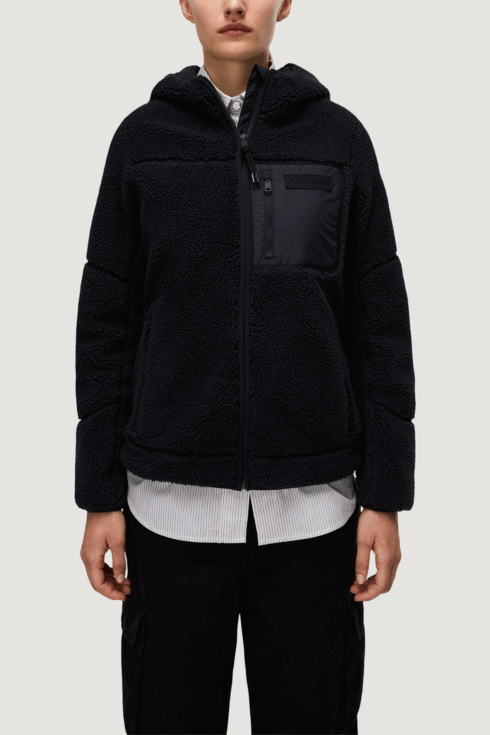 Felpa con cappuccio Napapijri yupik og h w Nero