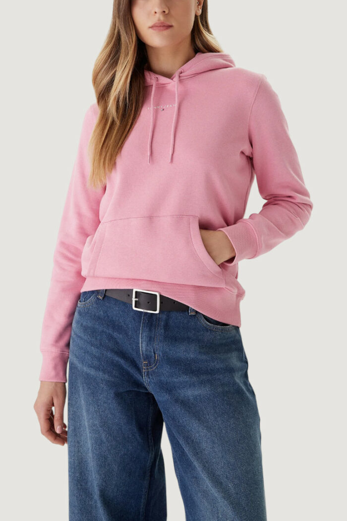 Felpa con cappuccio Tommy Hilfiger Jeans tjw reg linear hoodi Rosa