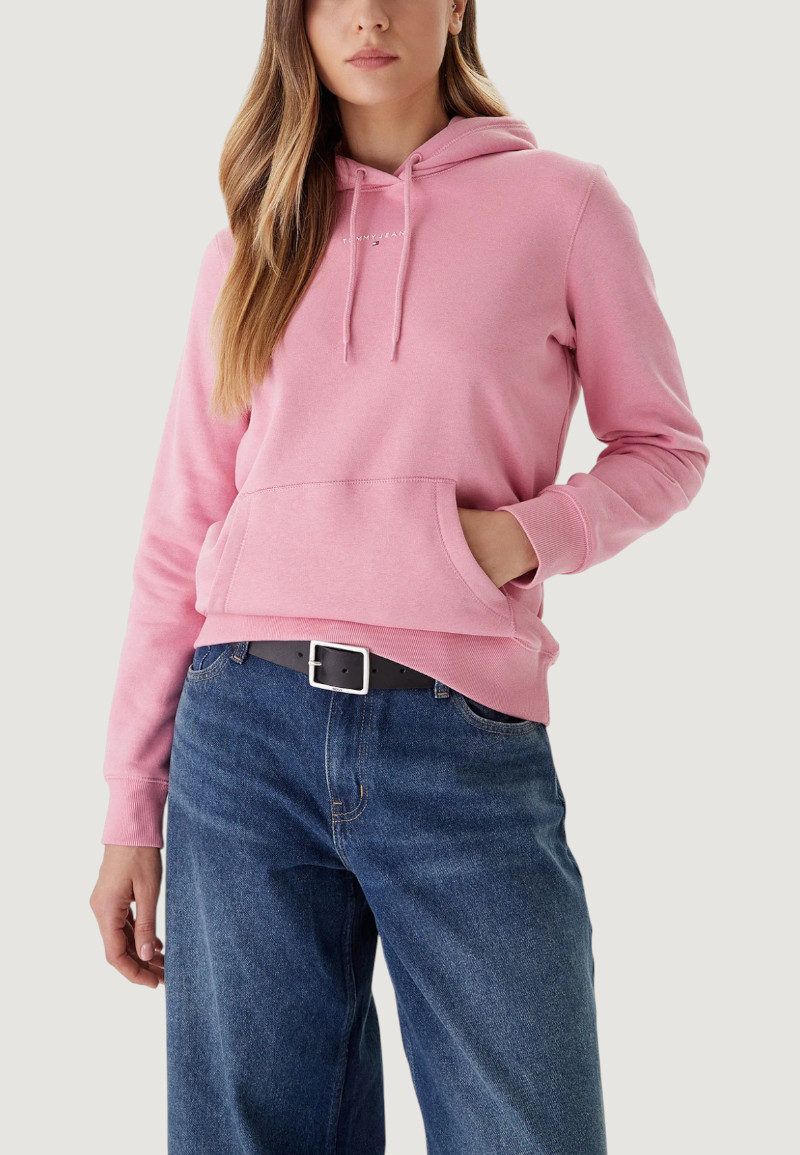 Felpa con cappuccio Tommy Hilfiger Jeans tjw reg linear hoodi Rosa - Foto 1