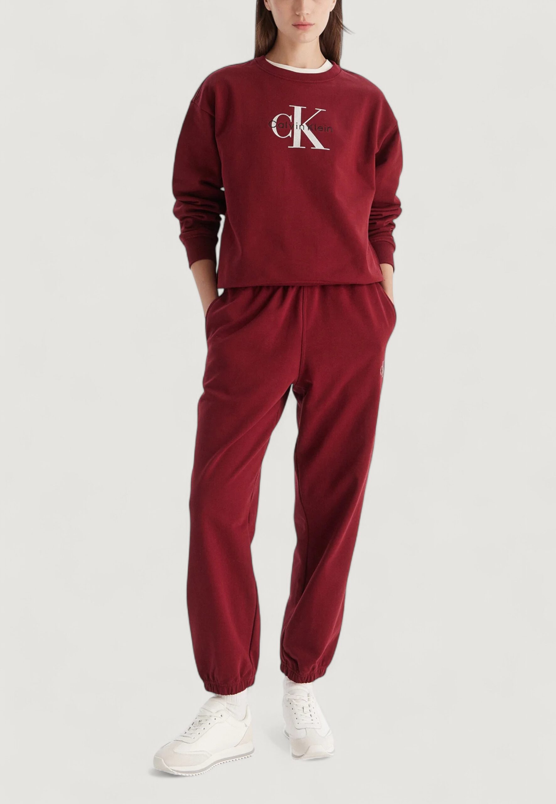 Felpa senza cappuccio Calvin Klein Jeans ls monologo french t Bordeaux - Foto 3