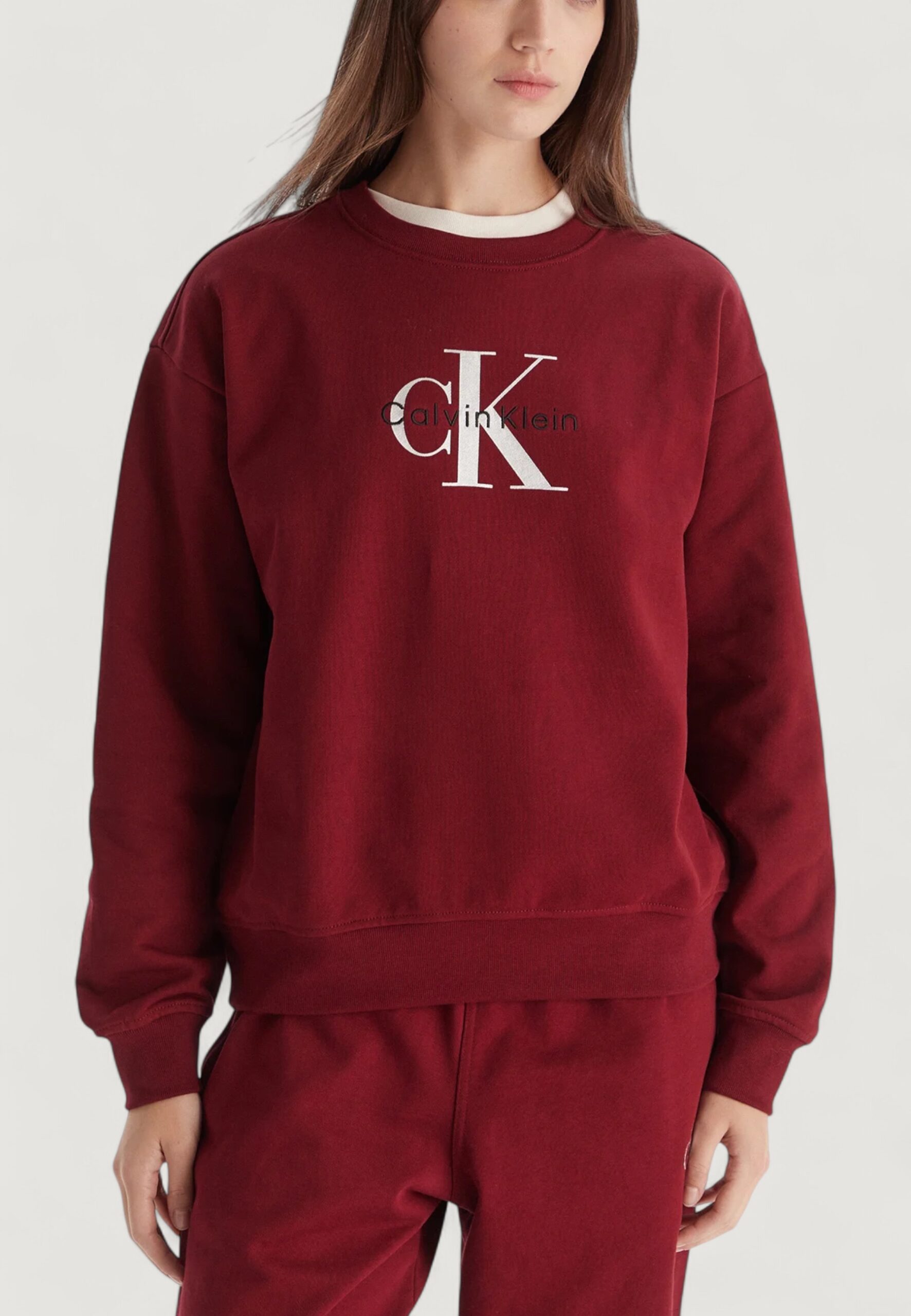 Felpa senza cappuccio Calvin Klein Jeans ls monologo french t Bordeaux - Foto 1