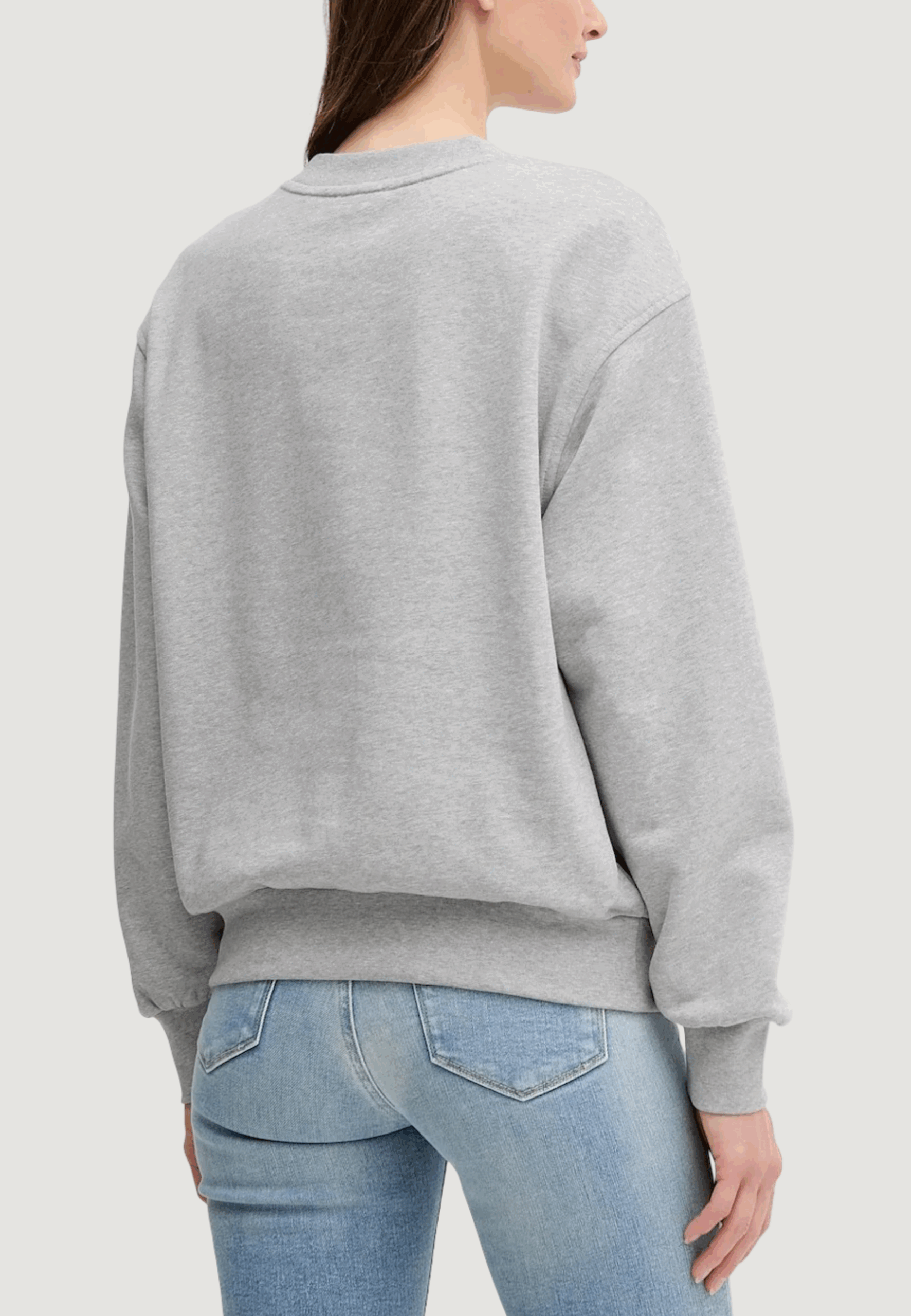 Felpa senza cappuccio Calvin Klein Jeans a- ls badge logo ter Grigio - Foto 2